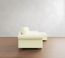 PB Comfort Modern Roll Arm Chaise Sectional (105&quot;-131&quot;)