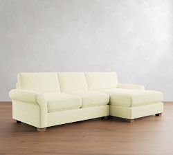 PB Comfort Modern Roll Arm Chaise Sectional (105&quot;-131&quot;)