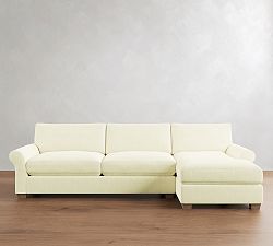 PB Comfort Modern Roll Arm Chaise Sectional (105&quot;-131&quot;)