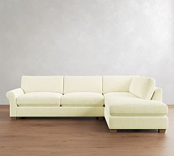 PB Comfort Modern Roll Arm Return Bumper Sectional (124&quot;)