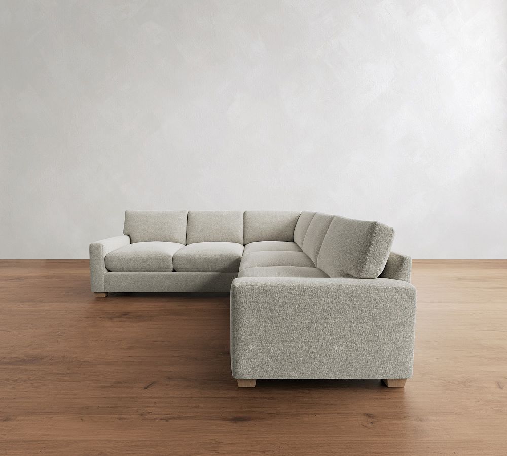 PB Comfort Modern Square Arm 3-Piece L-Shaped Sectional (106&quot;)