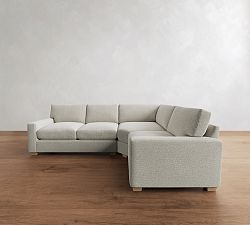 PB Comfort Modern Square Arm 3-Piece Wedge Sectional (115&quot;)