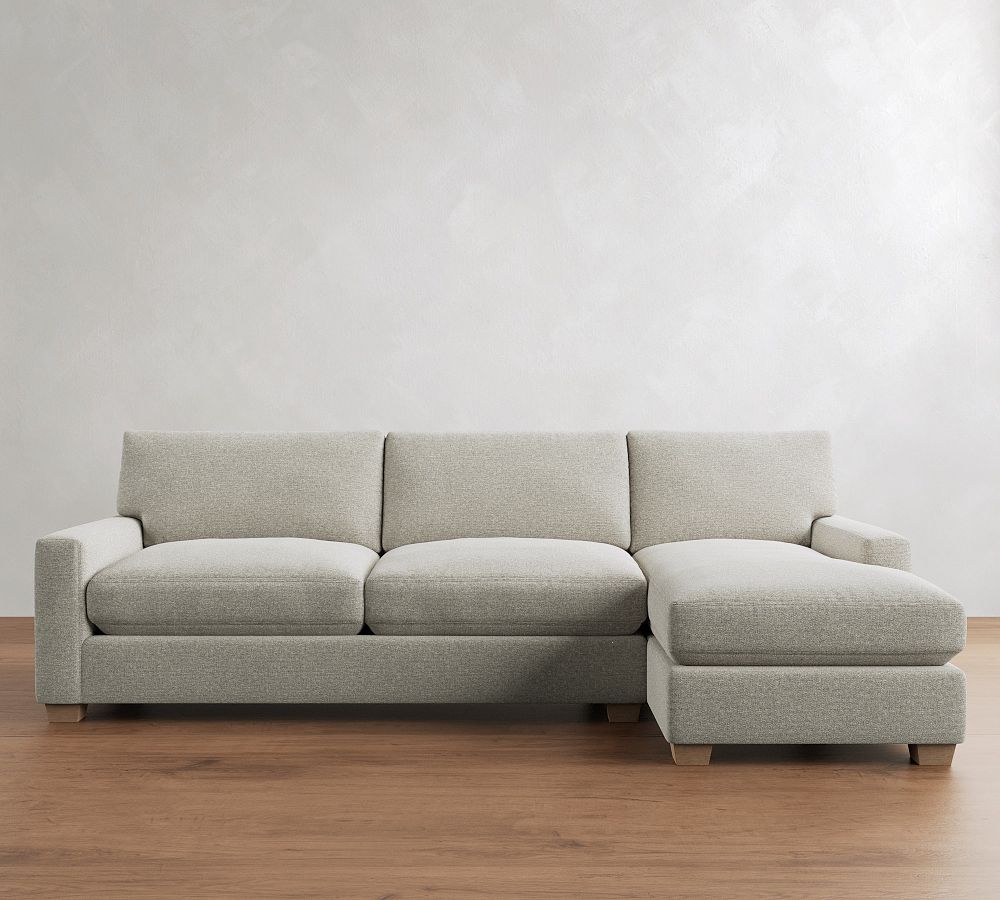 PB Comfort Modern Square Arm Chaise Sectional (100&quot;-126&quot;)