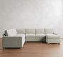 PB Comfort Modern Square Arm L-Shaped Chaise Sectional (134&quot;)