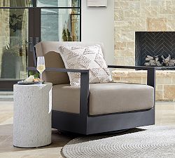 Open Box: Malibu Metal Platform Swivel Outdoor Lounge Chair