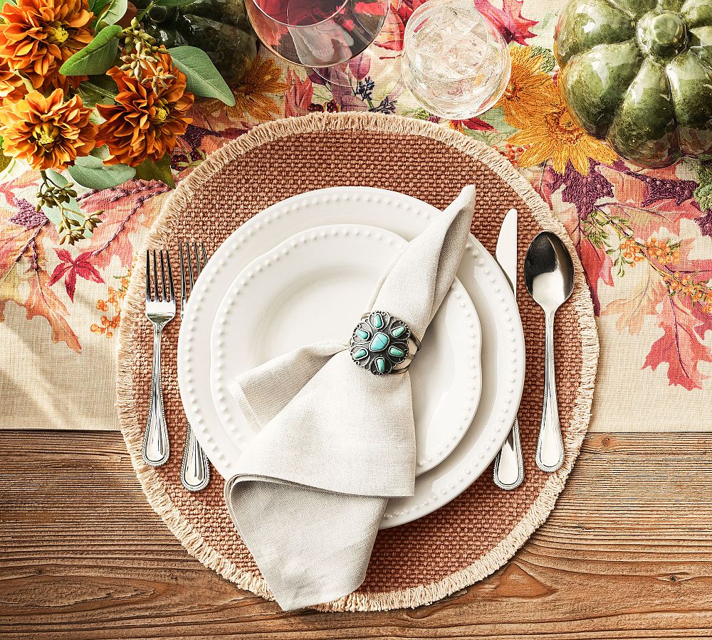 Turquoise Handcrafted Napkin Rings - Set of 4