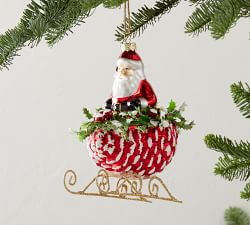 Mercury Glass Santa Ornaments