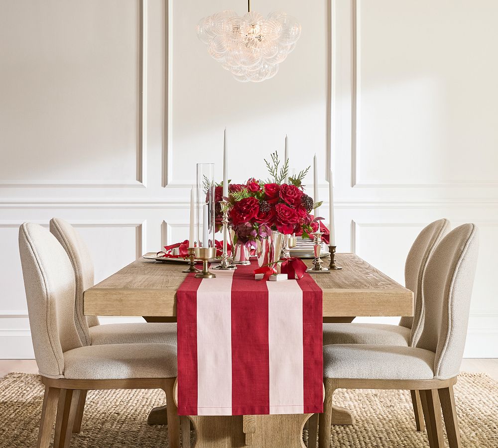 Monique Lhuillier Harper Stripe Organic Cotton Table Runner