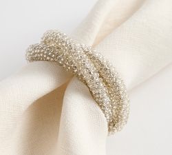 Silver Interlocking Napkin Rings - Set of 4