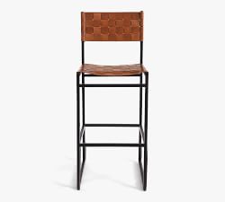 Hardy Woven Leather Stool