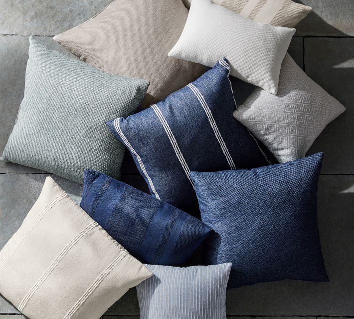 Sunbrella® Holden Striped Outdoor Pillow Pottery Barn