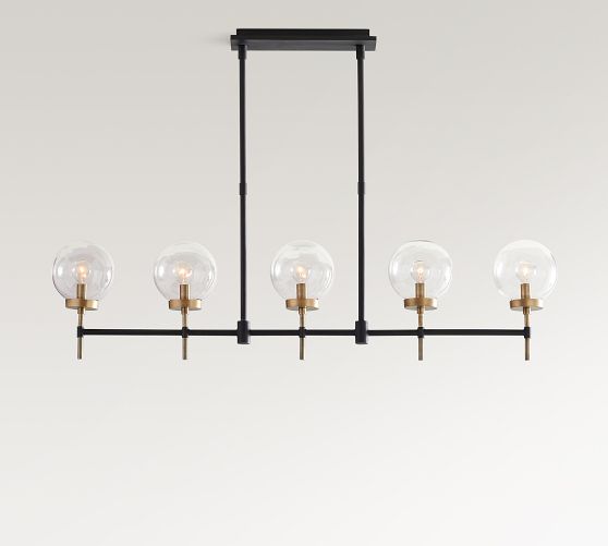Pottery Barn Camryn Glass Globe Linear Chandelier