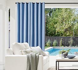 Outdoor Performance Heathered Canvas Curtain