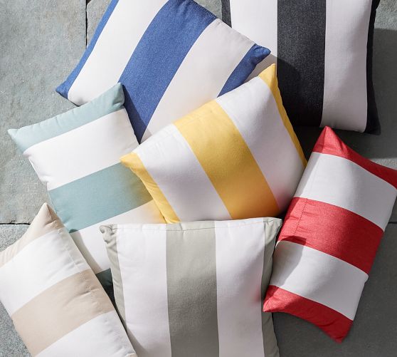 Sunbrella Awning Striped Outdoor Pillow - Thumbnail 2