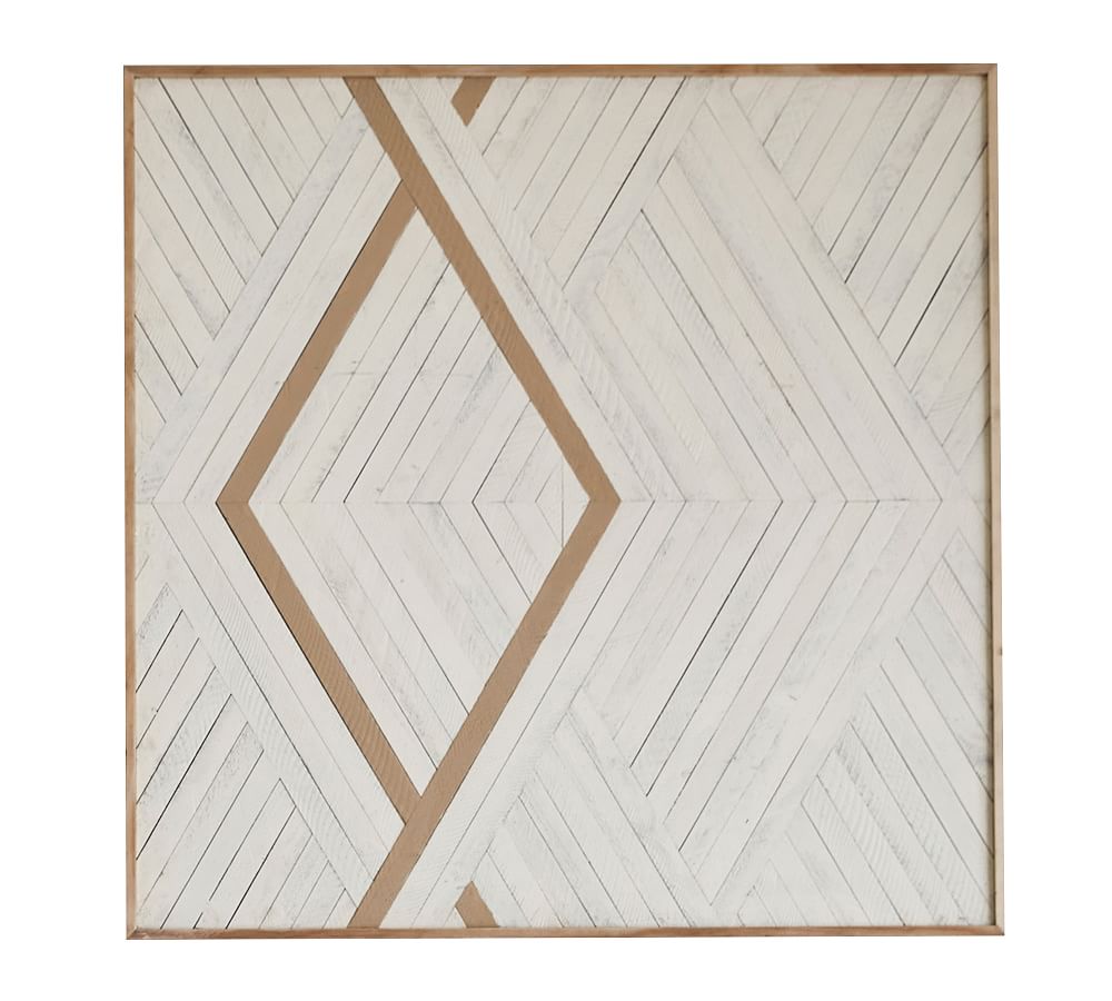 Aleksandra Zee Inlaid Wood - White &amp; Camel
