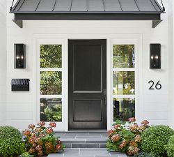 Manor Outdoor Glass &amp; Iron Double Sconce (18'')