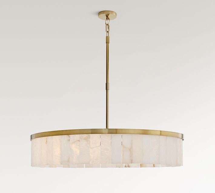 Windham Alabaster Tile Round Chandelier (30