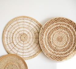Open Weave Handwoven Wicker Basket Wall Art - 40&quot;