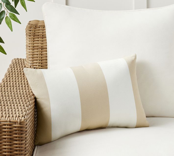 Sunbrella Outdoor Pillow Stylish Awning Stripe Pottery Barn