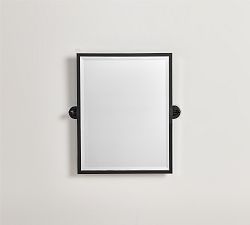 Open Box: Kensington Rectangular Pivot Mirror, 23 x 24" - Matte Black