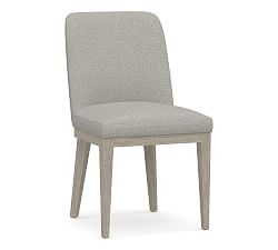 Open Box: Layton Upholstered Side Dining Chair - Performance Boucle Pebble, Gray Wash Legs