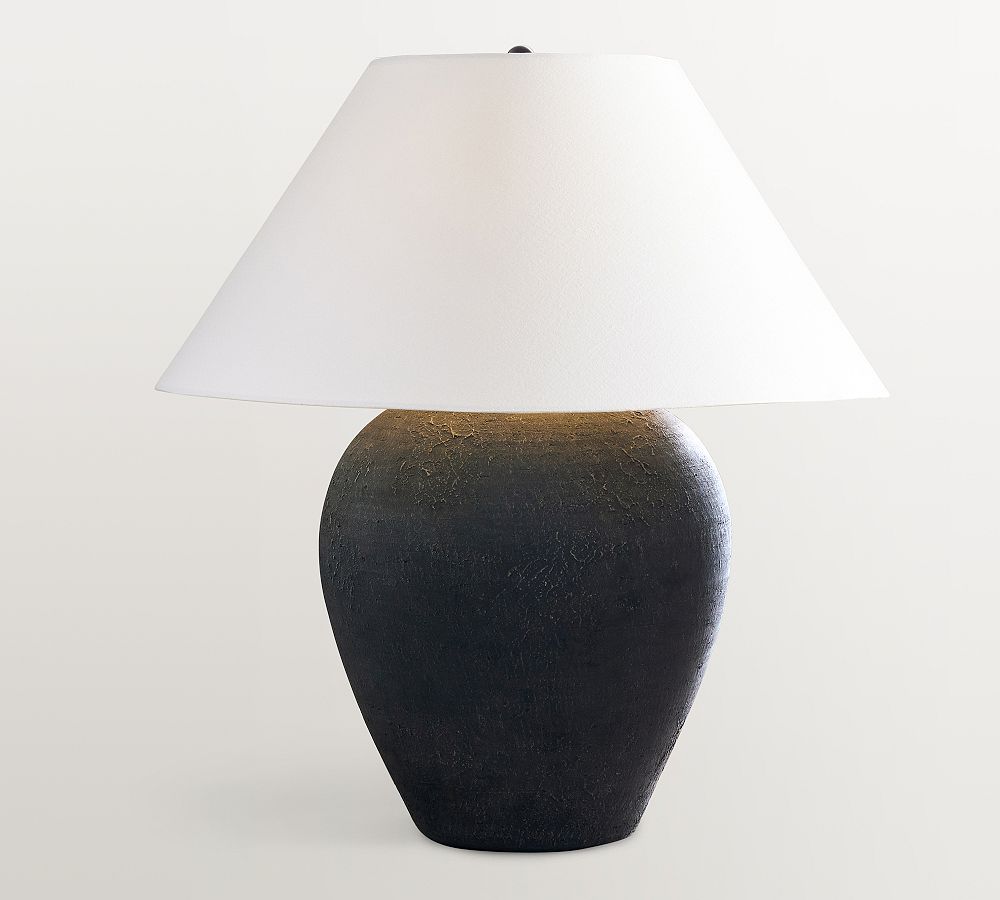 Canyon Ceramic Table Lamp (24"-28") - Black, Large