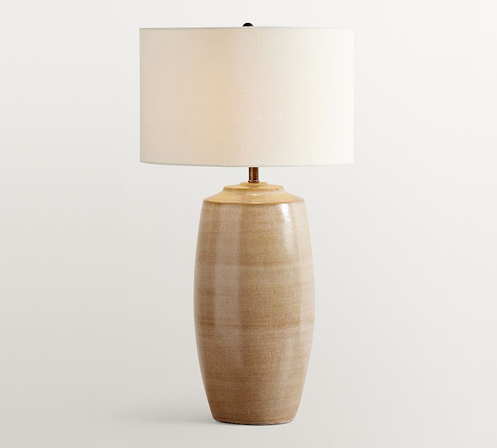 Marin Ceramic Table Lamp (28"-32") - Sand, Large