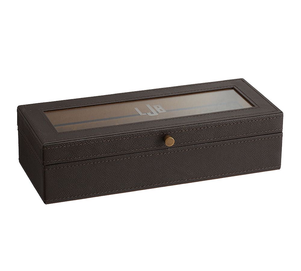 Grant Leather Watch Box - 5 Slot, Brown