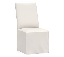 Open Box: PB Comfort Square Arm Dining Side Chair Slipcover - Performance Everydaylinen Ivory