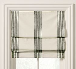Riviera Striped Blackout Roman Shade - Loden
