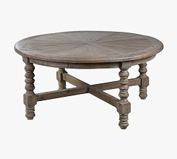 Tresle Round Reclaimed Wood Coffee Table