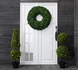 Faux Boxwood Cone Topiary Tree with LED Lights