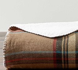 Plaid Sherpa Throw