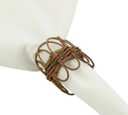 Twisted Rattan Napkin Ring, Set of 4