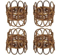 Twisted Rattan Napkin Ring, Set of 4