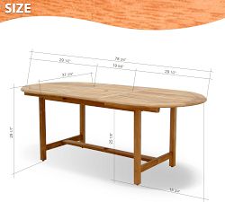Nassau Teak Oval Extendable Outdoor Dining Table (59&quot;-118&quot;)