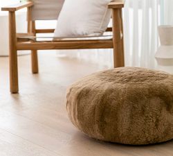 Bela Shortwool Sheepskin Round Pouf