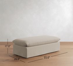 Palmetto Slipcovered Ottoman and a Half