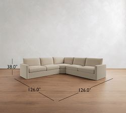 Westwood Slim Arm 3-Piece L-Shaped Wedge Sleeper Sectional (124")