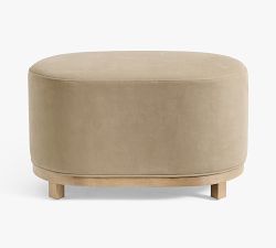 Jake Leather Wood Base Bench