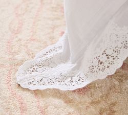 LoveShackFancy Pink Embroidered Rose Duvet Cover