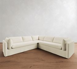 Palmetto Slipcovered 3-Piece L-Shaped Sectional (116")