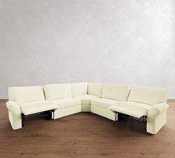 PB Comfort Modern Roll Arm Power Reclining L-Shaped Sectional - Storage Available (122&quot;-136&quot;)