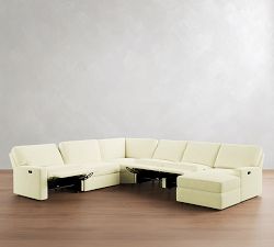 PB Comfort Modern Square Arm Power Reclining L-Shaped Chaise Sectional (150"-164")