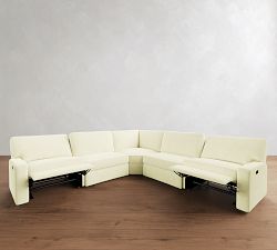 PB Comfort Modern Square Arm Power Reclining L-Shaped Sectional (119"-133")