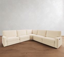 PB Comfort Square Arm Power Reclining L-Shaped Sectional - Storage Available (119&quot;-133&quot;)