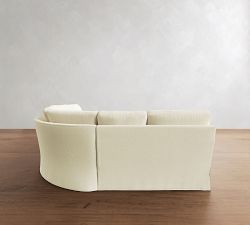 Buchanan Modern Square Arm Slipcovered 3-Piece L-Shaped Wedge Sectional (98")