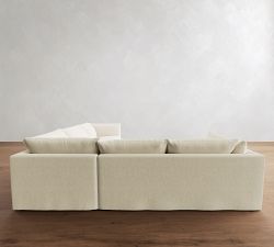 Palmetto Slipcovered 3-Piece L-Shaped Sectional (116")