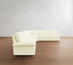 PB Comfort Modern Roll Arm Power Reclining L-Shaped Sectional - Storage Available (122&quot;-136&quot;)