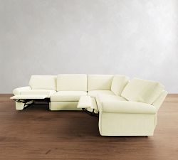 PB Comfort Modern Roll Arm Power Reclining Reversible Wedge Sectional - Storage Available (122&quot;-136&quot;)